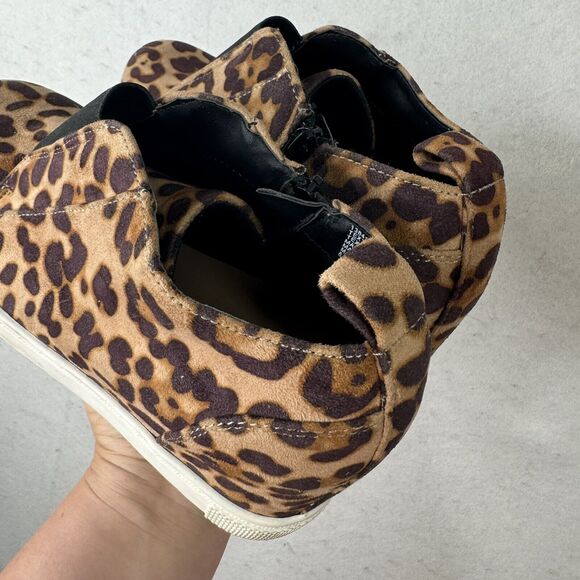 Torrid Women's Shoe Size 8.5W High-Top‎ Wedge Leopard Zipper Sneaker 8.5 Wide - Picture 13 of 14